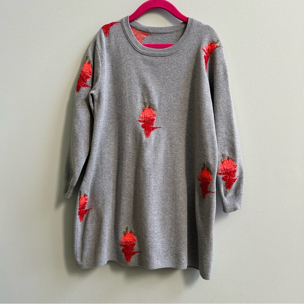 NWOT JNBY Gray Knit Sweater Dress, Size 120cm, 5-6Yrs
